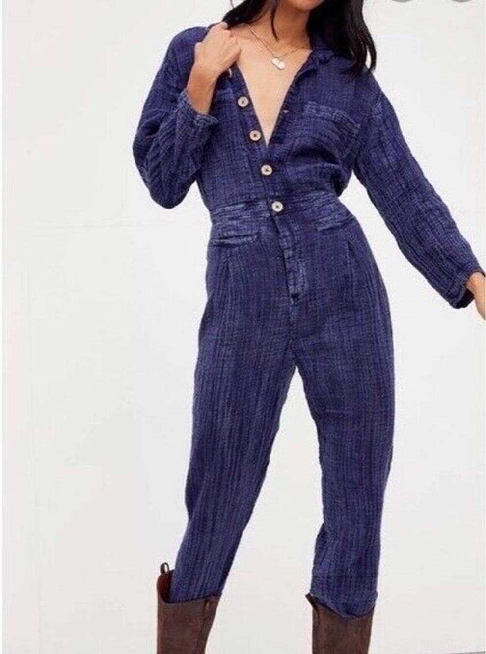 Free People madrid double cloth one piece jumpsuit small NEW